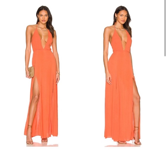 superdown Dresses & Skirts - REVOLVE superdown | NWOT Arina Maxi Dress in Bright Orange Size XXS